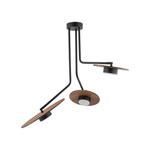 Lampa sufitowa regulowana DISK III sklejka GX53 | czarny brązowy