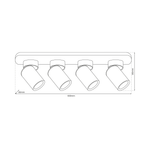 Lampa Sufitowa Andy 4xGU10 Czarny + Złoty