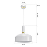 Nowoczesna lampa wisząca MALMO WHITE/GOLD 1xE27 MLP6197