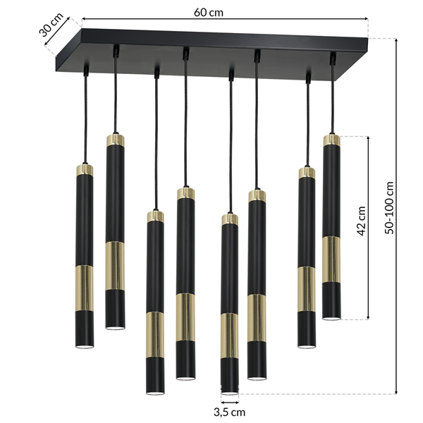Lampa wisząca DALLAS GOLD 8xGU10 MLP6551