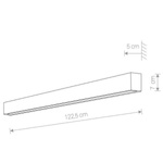 Kinkiet STRAIGHT WALL LED GRAPHITE L 122cm