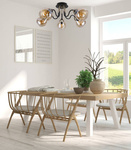 Lampa sufitowa czarno/złota dymiona 5xE27 Unica 33-00880