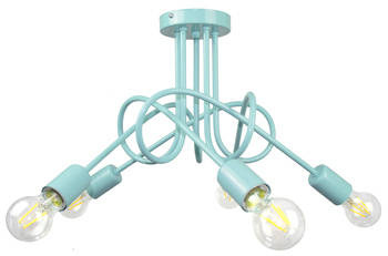 Lampa sufitowa dla dzieci turkusowa Mondo 5 Loft
