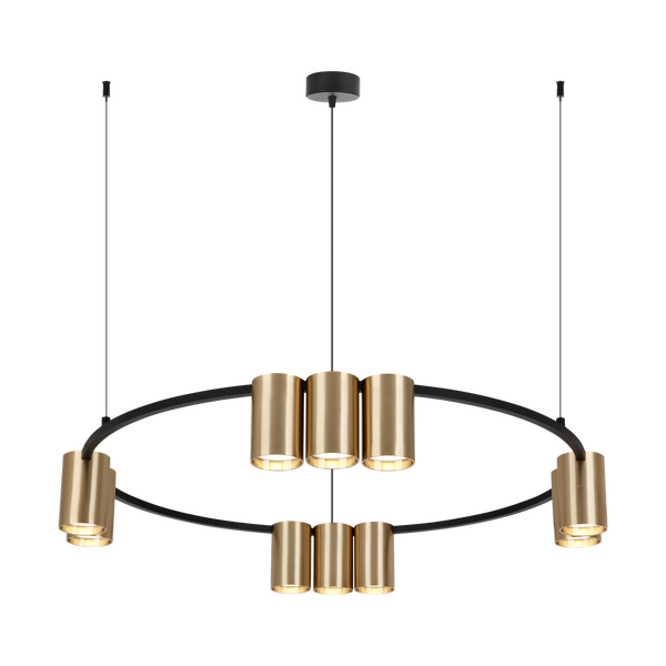 Lampa wisząca (koło) GENESIS BLACK GOLD 10xGU10