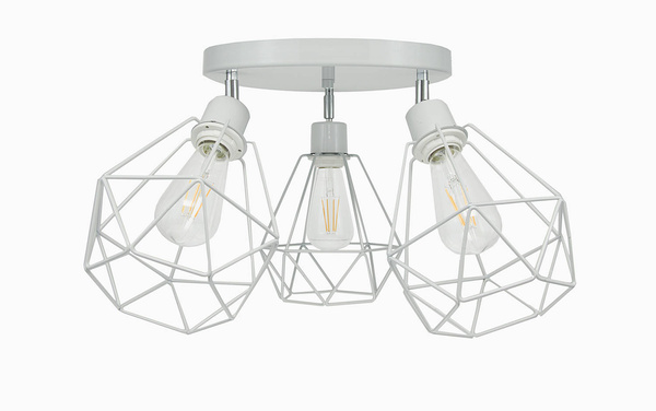 Lampa sufitowa do pokoju dziecka szara w stylu loft druciak Carmen 3xE27