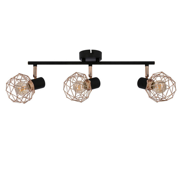 Lampa ścienna sufitowa listwa potrójna czarno-złota Acrobat Candellux 93-66640