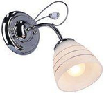 Kinkiet ścienny chromowy z kryształkiem biały klosz Simpli Candellux 21-64288