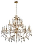 Żyrandol kryształowy złoty 88cm 15xE14 AURORA 30-99801