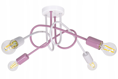 Lampa sufitowa do pokoju dziecka kolorowa Magiczny Zawijas 4xE27 Led