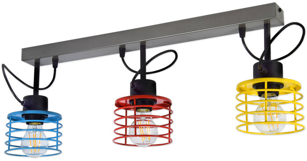 Lampa sufitowa dla nastolatka w stylu loft Listwa Edison Koszyk 3