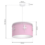 Lampa wisząca dziecięca z abażurem BALETNICA różowy śr. 37cm