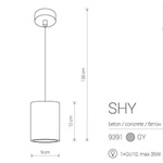 Lampa betonowa wisząca SHY 