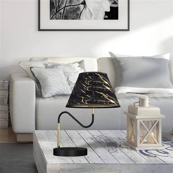 Lampka stołowa HERMES Black/Gold 1xE27 wys. 50cm | czarny złoty