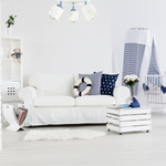 Lampa sufitowa do pokoju chłopca i dziewczynki biało - niebieska serca 3xE27