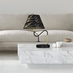 Lampka stołowa HERMES Black/Gold 1xE27 wys. 50cm | czarny złoty