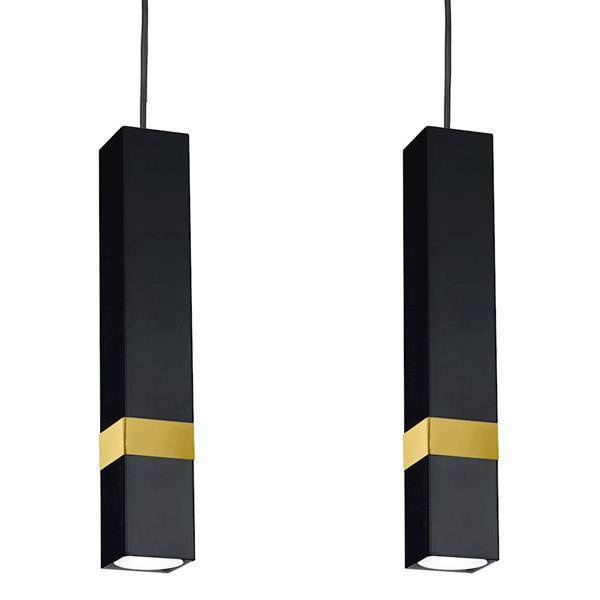 Nowoczesna lampa wisząca listwa VIDAR BLACK/GOLD 3xGU10 MLP6280