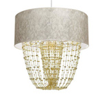 Nowoczesna lampa wisząca ALMERIA WHITE/GOLD 1xE27 MLP6447