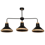 Lampa sufitowa SALMA BLACK / WOOD 3xE27 60W