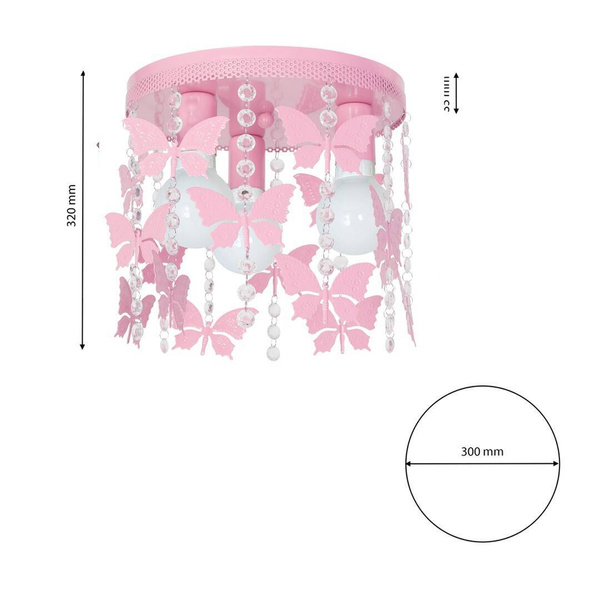 Lampa sufitowa do pokoju dziewczynki różowa ANGELICA MLP1165