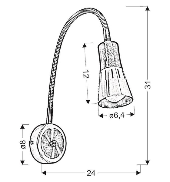 Kinkiet biały wysięgnik regulowany lampa E14 40W Arena Candellux 91-81346