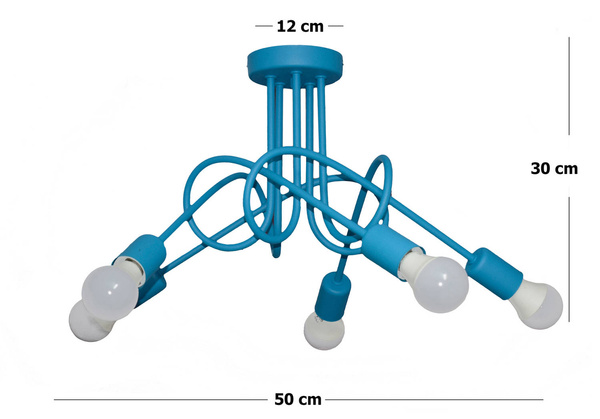  Lampa sufitowa dla dziecka turkusowa Mondo 5 Loft