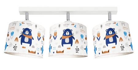 Lampa sufitowa do pokoju dziecka 3 punktowa regulowana z motywem misia Teddy 3xE27 Led