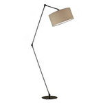 Nowoczesna regulowana lampa podłogowa BARI musztardowy abażur