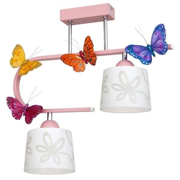 Lampa  do pokoju dziewczynki różowa Motyl 2