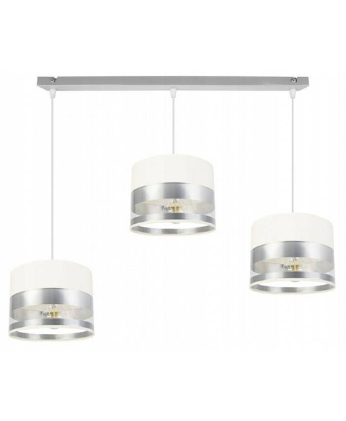 Elegancka Lampa Wisząca ze Srebrzystymi Detalami na Abażurach