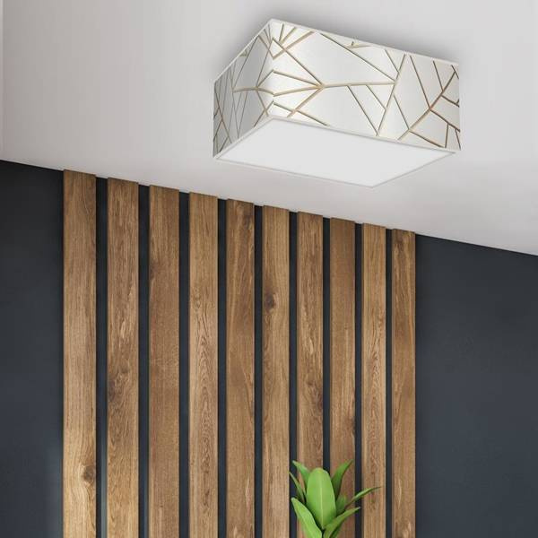 Lampa sufitowa ZIGGY WHITE, MLP7563, biały/złoty, 2x60W E27