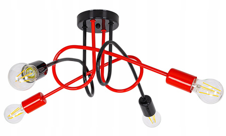 Lampa sufitowa do pokoju dziecka kolorowa Magiczny Zawijas 4xE27 Led