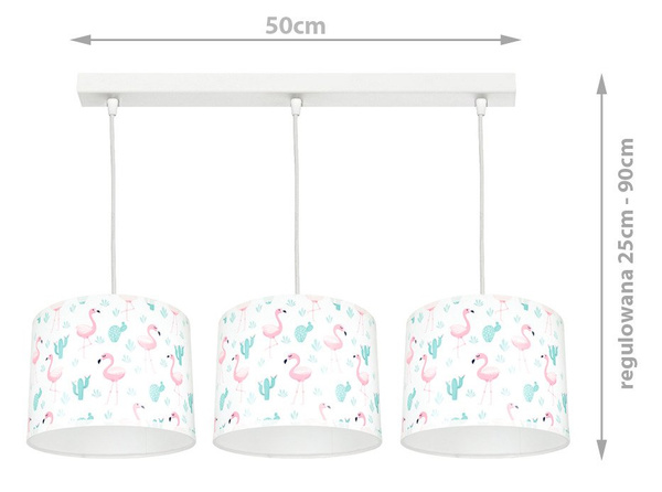 Lampa sufitowa do pokoju dziewczynki różowa 3-punktowa regulowana Pink 3xE27 Led