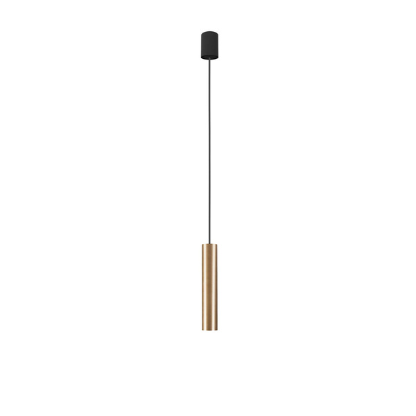 Nowoczesna lampa wisząca BATON SOLID BRASS M zwis wys. 130cm | mosiądz