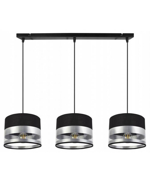 Elegancka Lampa Wisząca ze Srebrzystymi Detalami na Abażurach