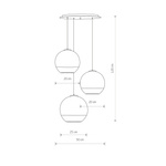 Nowoczesna lampa wisząca GLOBE PLUS III E27 metalizowane klosze | srebrny