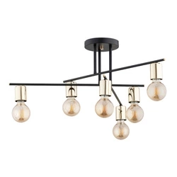 Lampa sufitowa ALFA PANAMA MIX CZARNO-ZŁOTA 6xE27 66cm | 63190