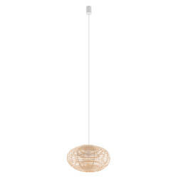 Lampa wisząca RATTAN S śr. 40cm E27 | naturalne drewno/biały