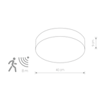 Plafon do łazienki ARENA SENSOR grafitowy śr. 40cm