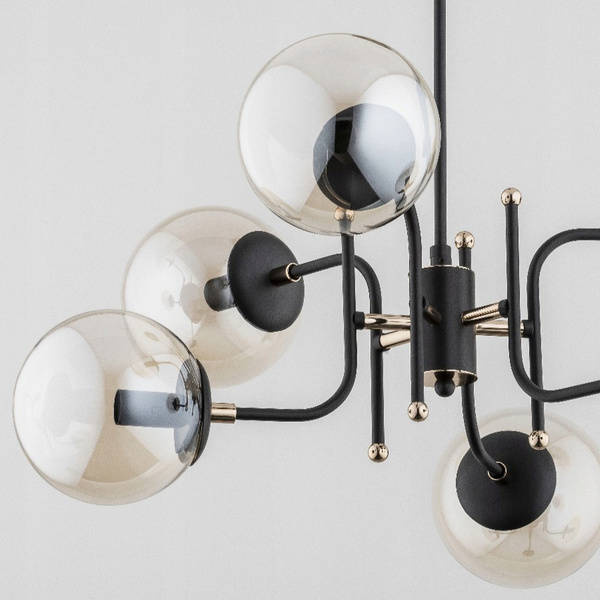 Nowoczesna lampa do salonu MALTA 6x E14 wys. 52cm | czarny