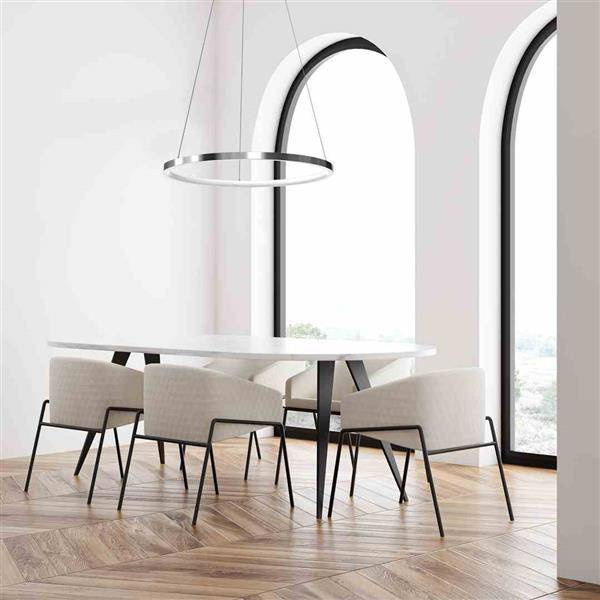 Nowoczesna lampa wisząca ROTONDA CHROME 27W LED 50 cm | Chrom