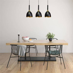 Nowoczesna lampa wisząca listwa CLARK BLACK/GOLD 3xE27 MLP6222