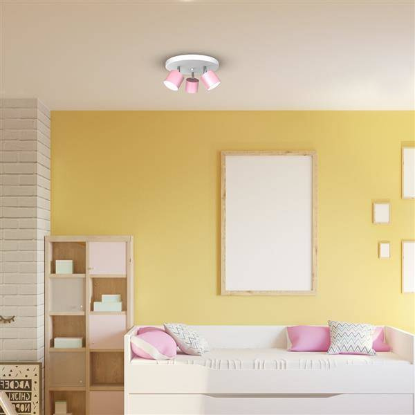 Różowa lampa lampa sufitowa do pokoju dziewczynki DIXIE PINK 3xGX53 szer. 30cm 