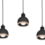 Lampa wisząca OVAL, MLP7046, czarny/drewno, 3x60W E27