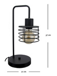 Lampka stołowa czarna Koszyk loft 