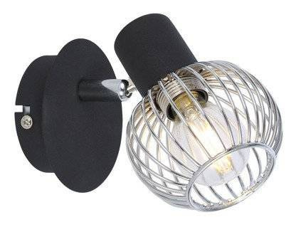 Lampa ścienna kinkiet 1X40W E14 czarny/chrom OSLO 91-61836