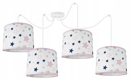 Lampa sufitowa do pokoju dziewczynki w gwiazdki typu pająk 4xE27