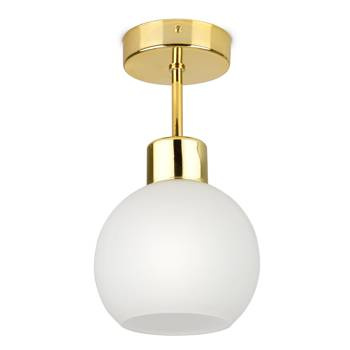 Lampa sufitowa biało-złota mleczny klosz