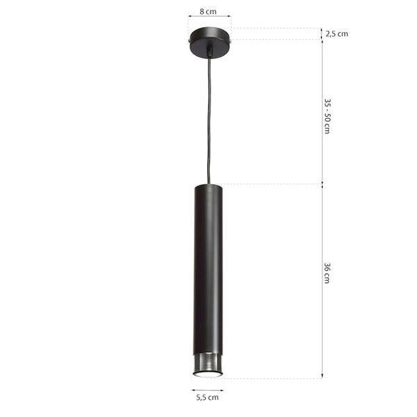 Nowoczesna lampa wisząca DANI BLACK/CHROME 1xGU10 MLP6231