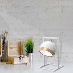 Lampa stołowa nowoczesna kula OVAL biały 40cm
