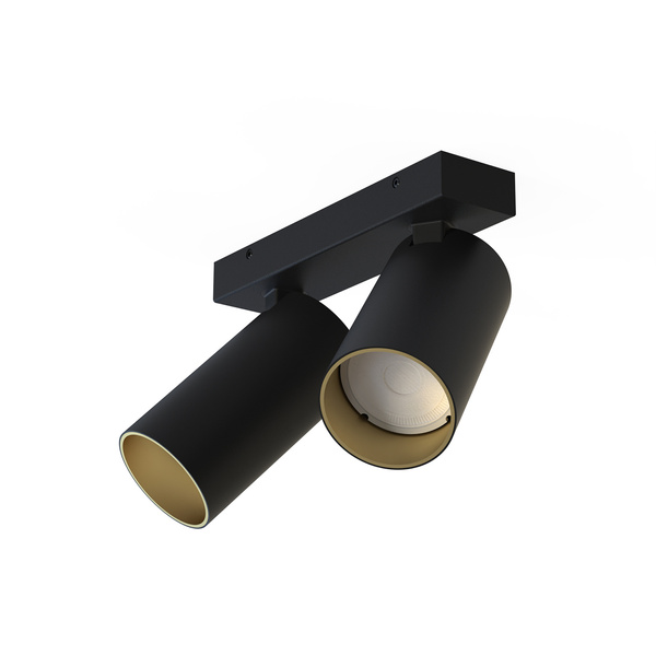 Lampa natynkowa sufitowa MONO II BLACK GOLD 10W GU10 | czarny złoty